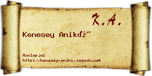 Kenesey Anikó névjegykártya